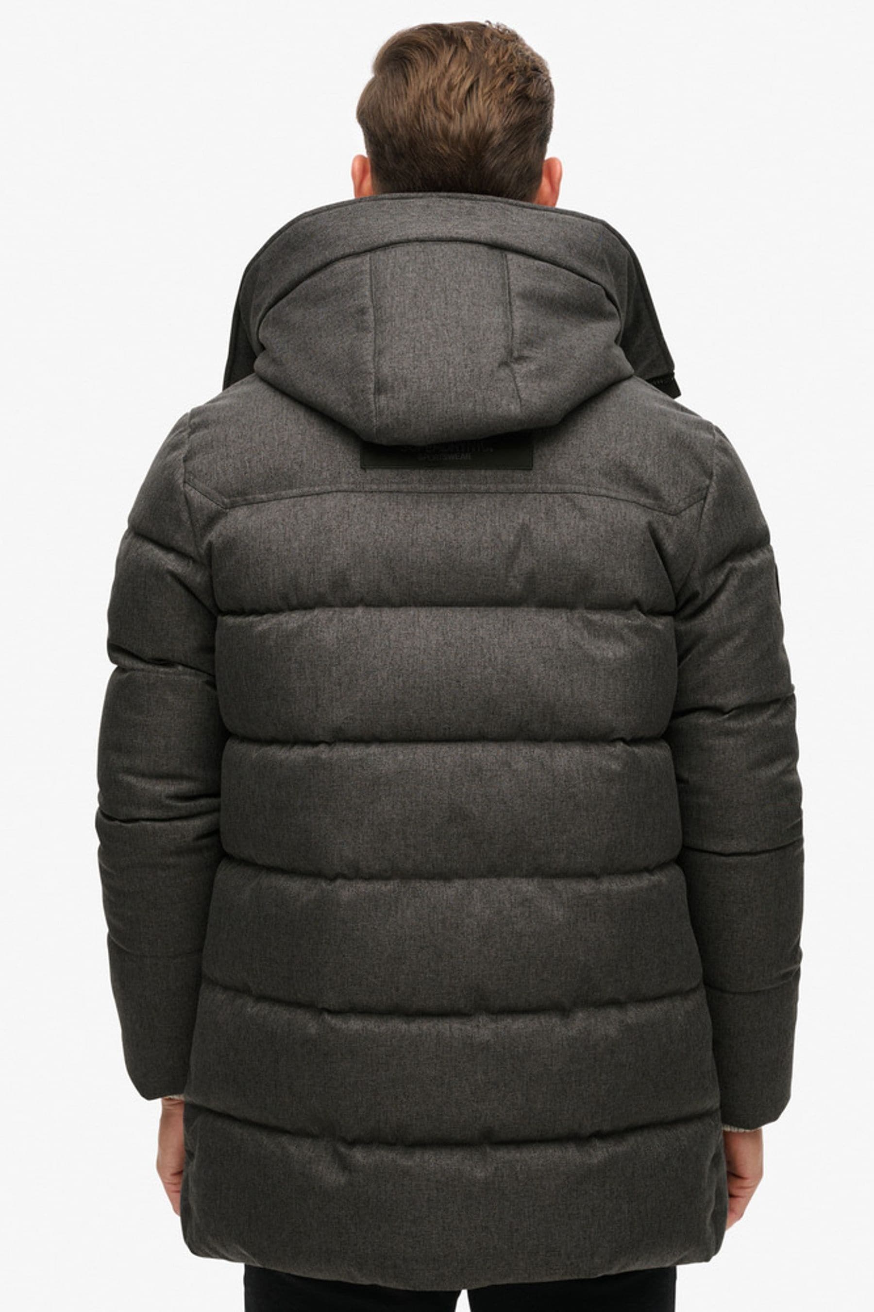 Buy Superdry Black City Chevron Padded Parka Coat from Next Luxembourg