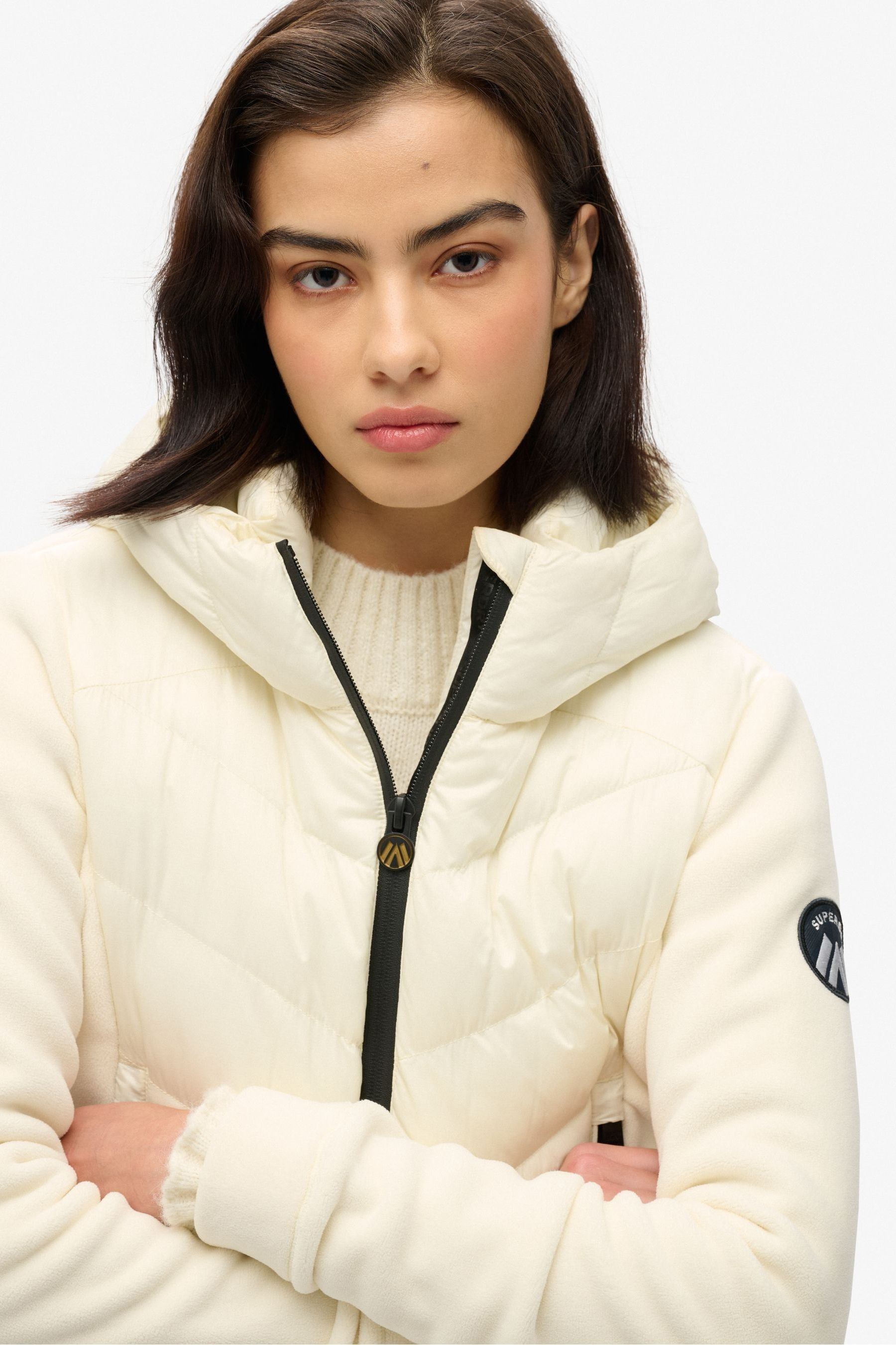 Buy Superdry White Hooded Storm Fleece Jacket from Next Luxembourg