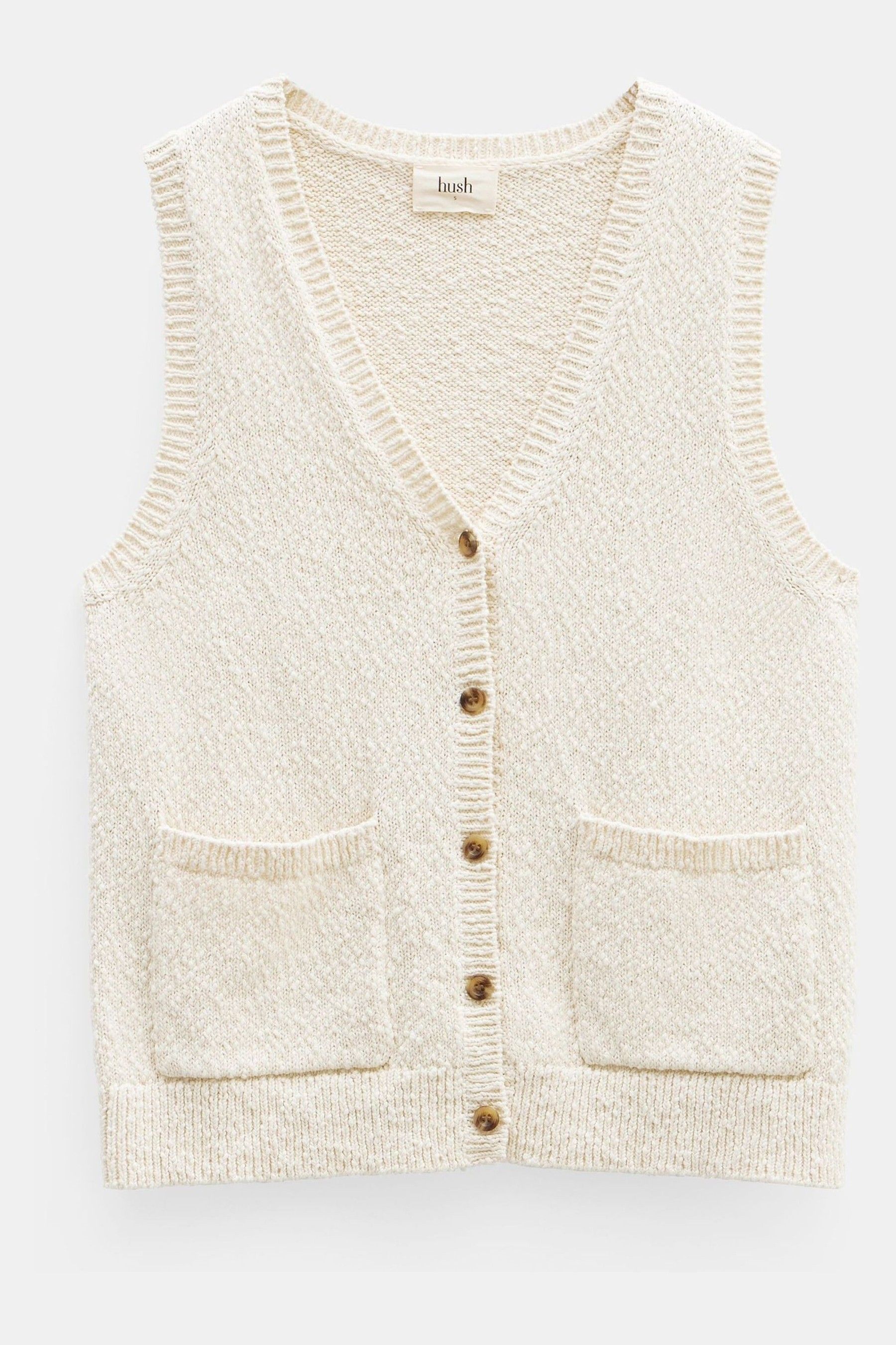 Buy Hush White 100 Cotton Ottiline Knitted Waistcoat from Next France