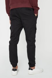 Threadbare Black Cotton Blend Cuffed Cargo Pocket Trousers - Image 2 of 4