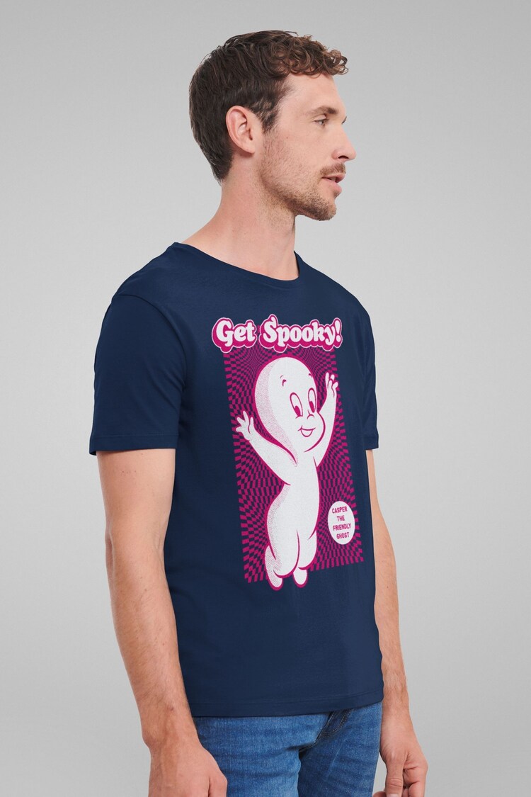 All + Every Blue Mens Casper The Friendly Ghost Get Spooky 100% Cotton T-Shirt - Image 2 of 4