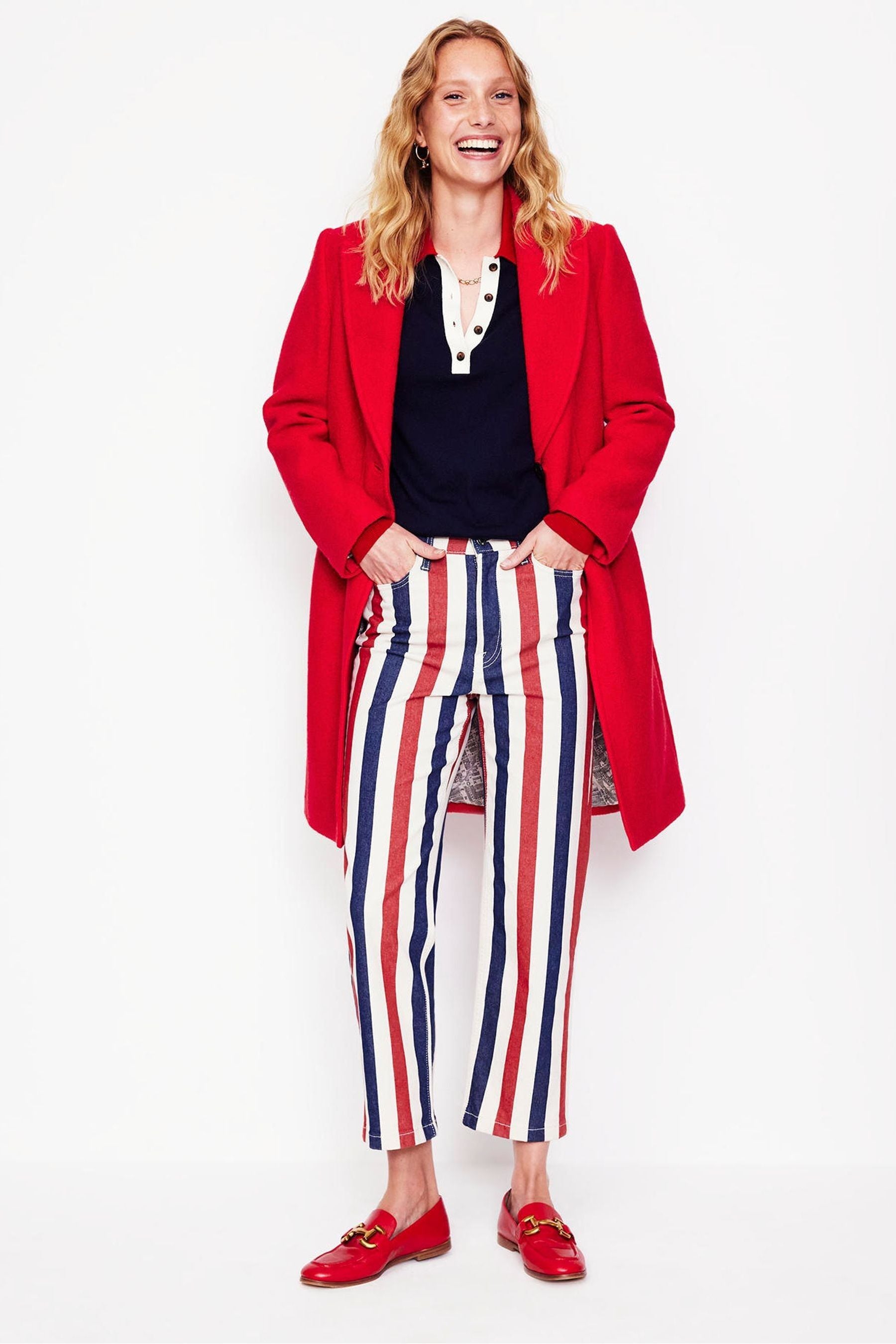 Buy Boden Red Petite Chichester Textured Coat from Next Luxembourg