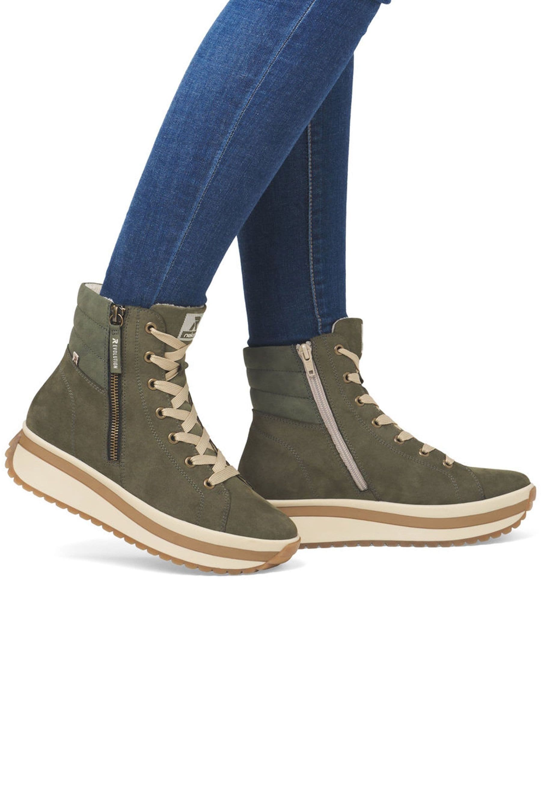 Rieker green boots hotsell