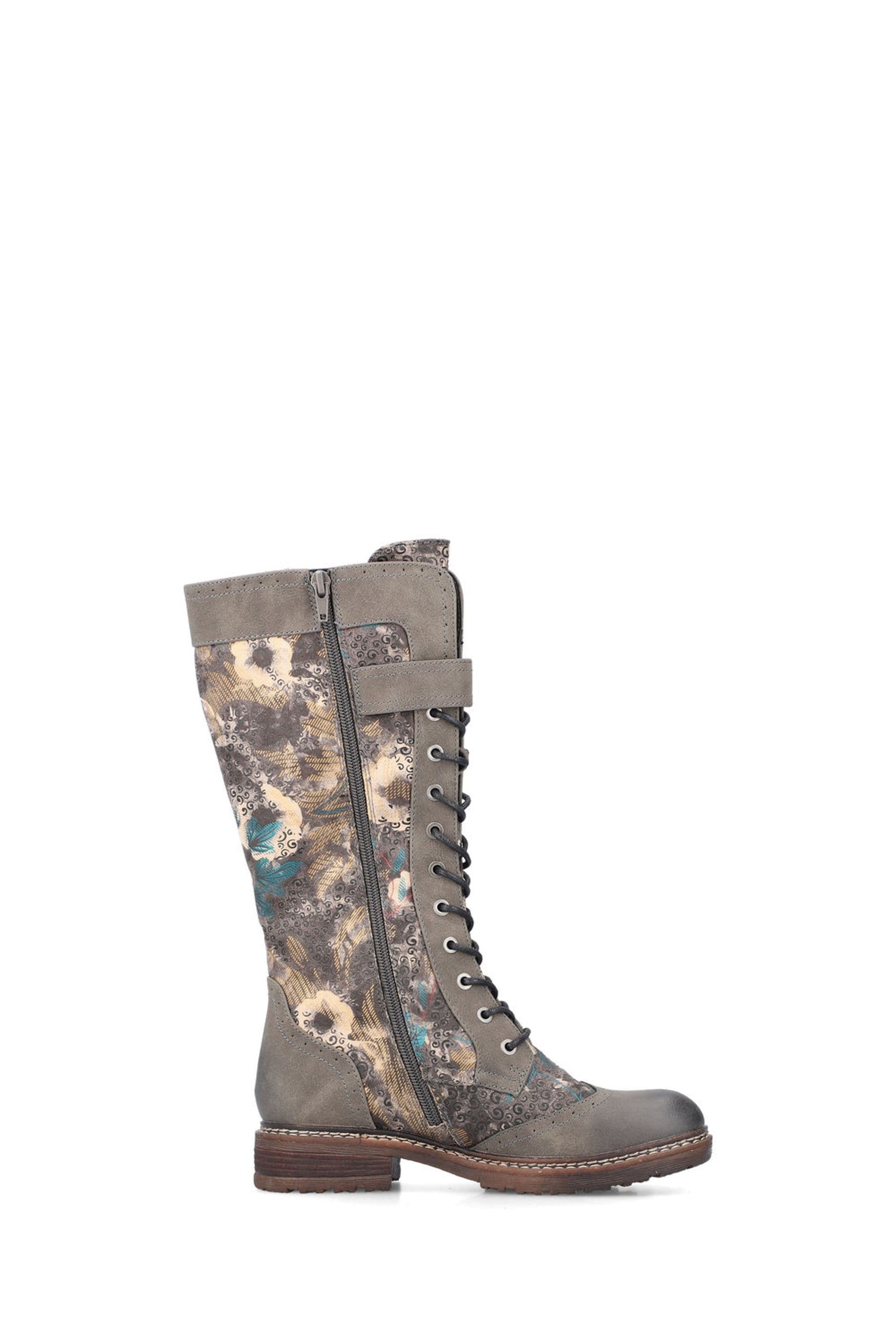 Rieker grey knee high boots deals