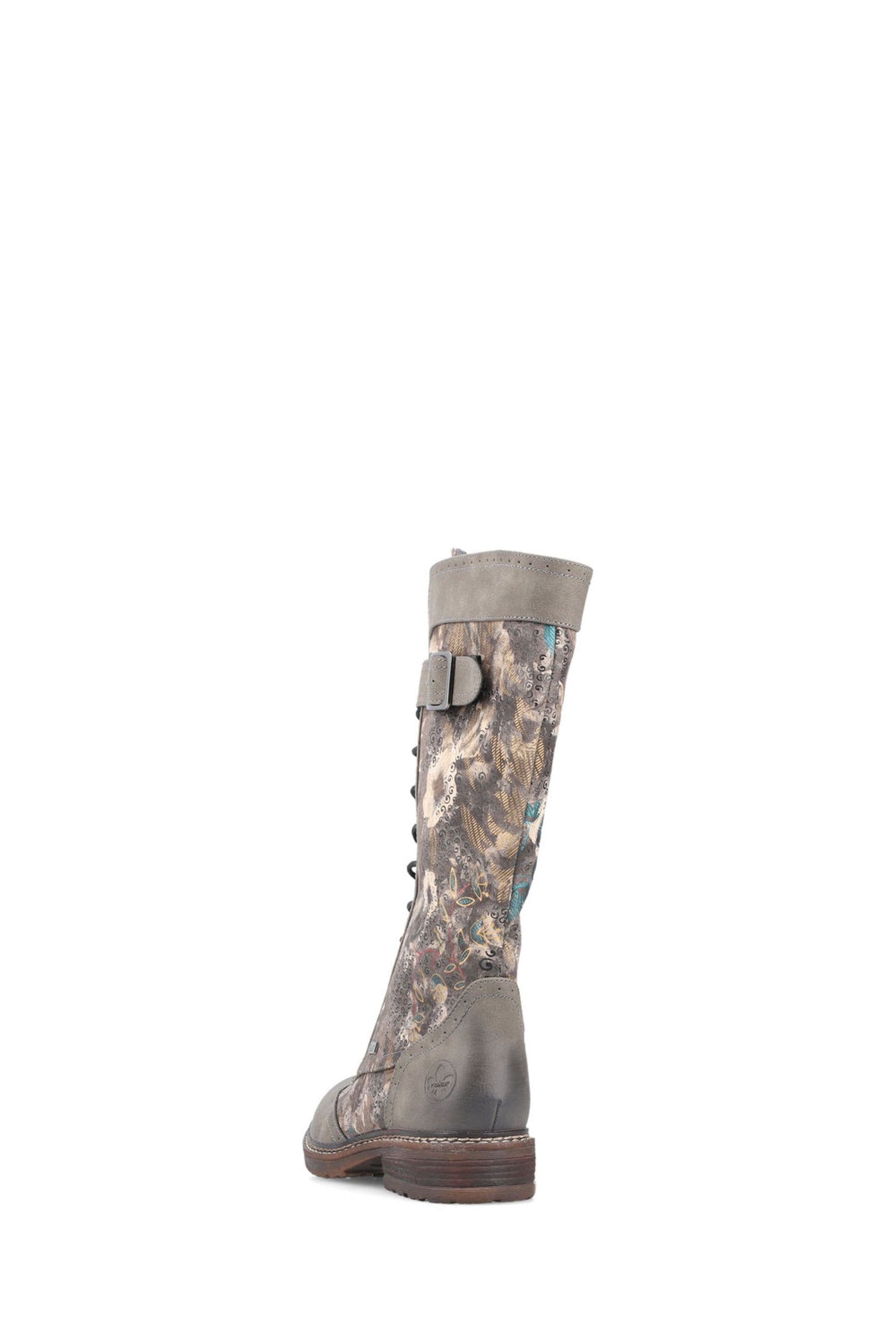Rieker grey knee high boots hot sale