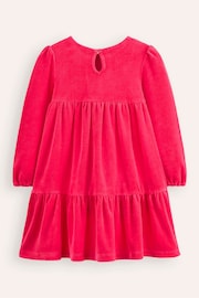 Boden Pink Tiered Velour Dress - Image 2 of 3