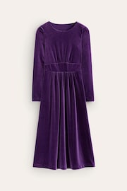 Boden Purple Thea Velvet Jersey Midi Dress - Image 5 of 5