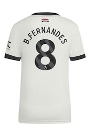 adidas White Womens Manchester United EPL Third Authentic Shirt 2024-25 With B.Fernandes 8 Printing - Image 3 of 3