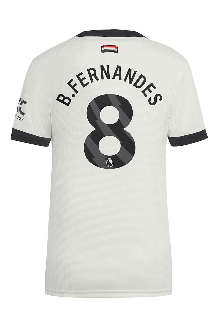 adidas White Womens Manchester United EPL Third Authentic Shirt 2024-25 With B.Fernandes 8 Printing - Image 3 of 3