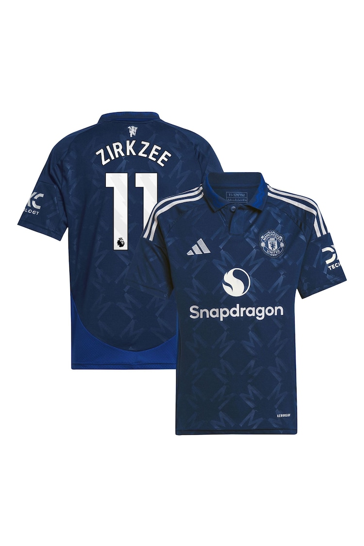 adidas Kids Manchester United EPL Away Shirt 2024-25 with Zirkzee 11 Printing - Image 1 of 3