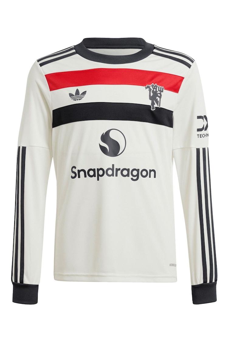 adidas White Kids Manchester United EPL Third Shirt 2024-25 Long Sleeve with Hojlund 9 Printing - Image 2 of 3