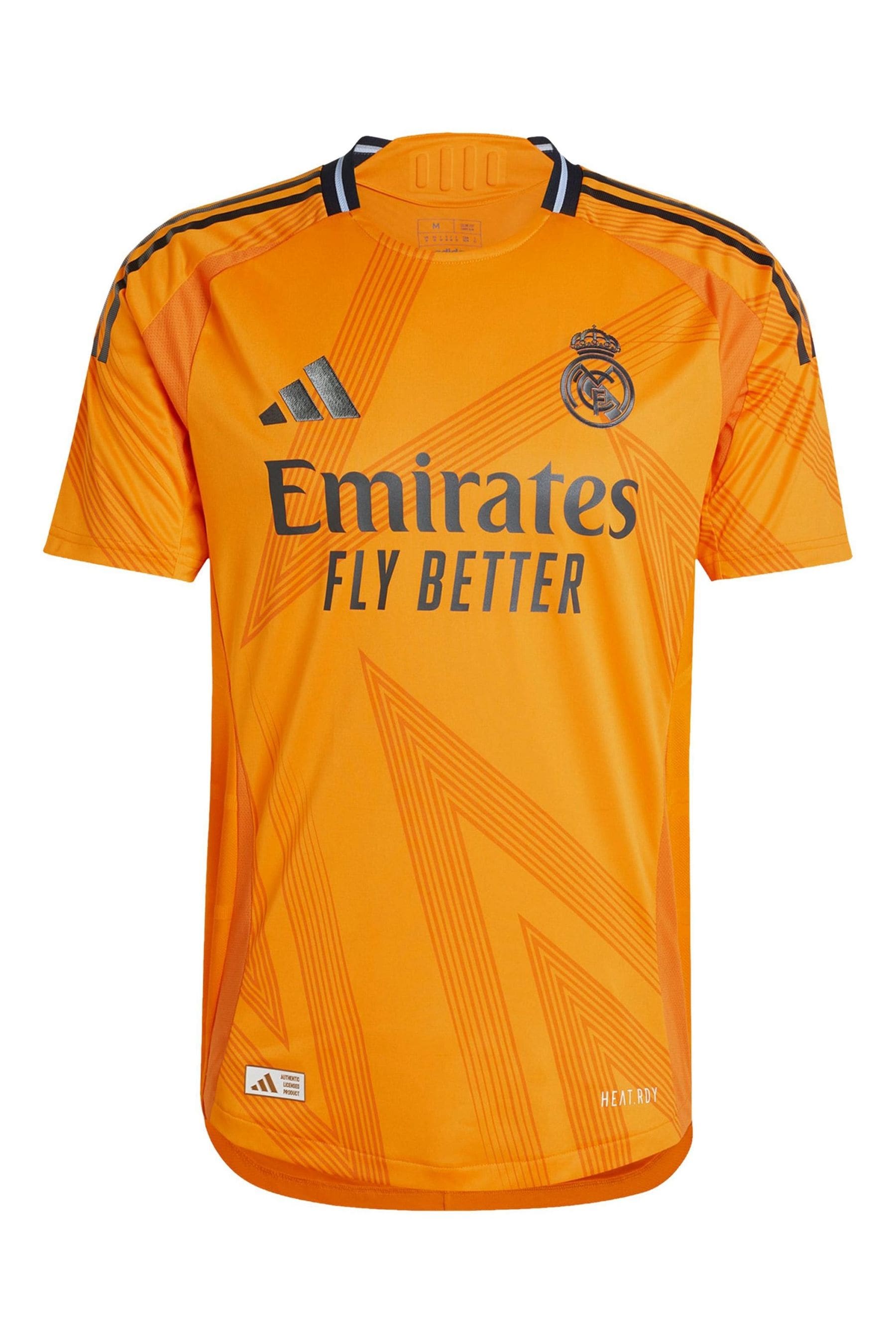 adidas Orange Real Madrid Away Authentic Shirt 2024 25 Bellingham 5 Printing