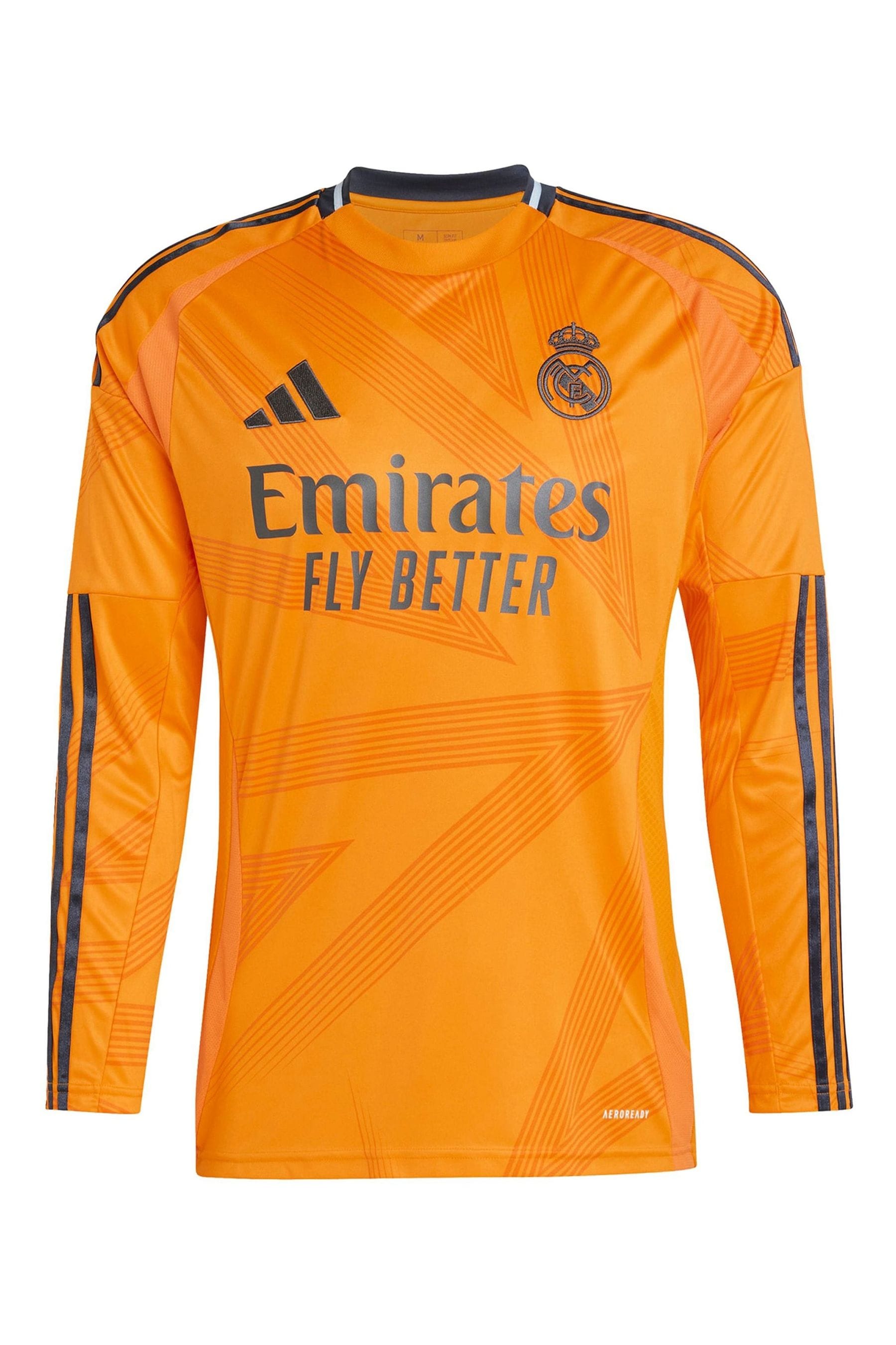 Buy adidas Orange Real Madrid Away Shirt 2024 25 Long Sleeve Mbappe 9 Printing from Next Malta