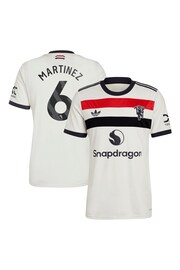 adidas White Manchester United EPL Third Shirt 2024-25 with Martinez 6 Printing - Image 1 of 3