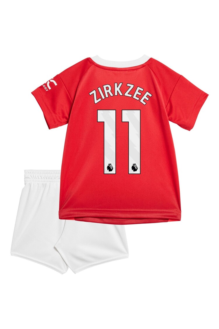 adidas Red Manchester United EPL Home Baby Kit 2024-25 with Zirkzee 11 Printing - Image 3 of 3