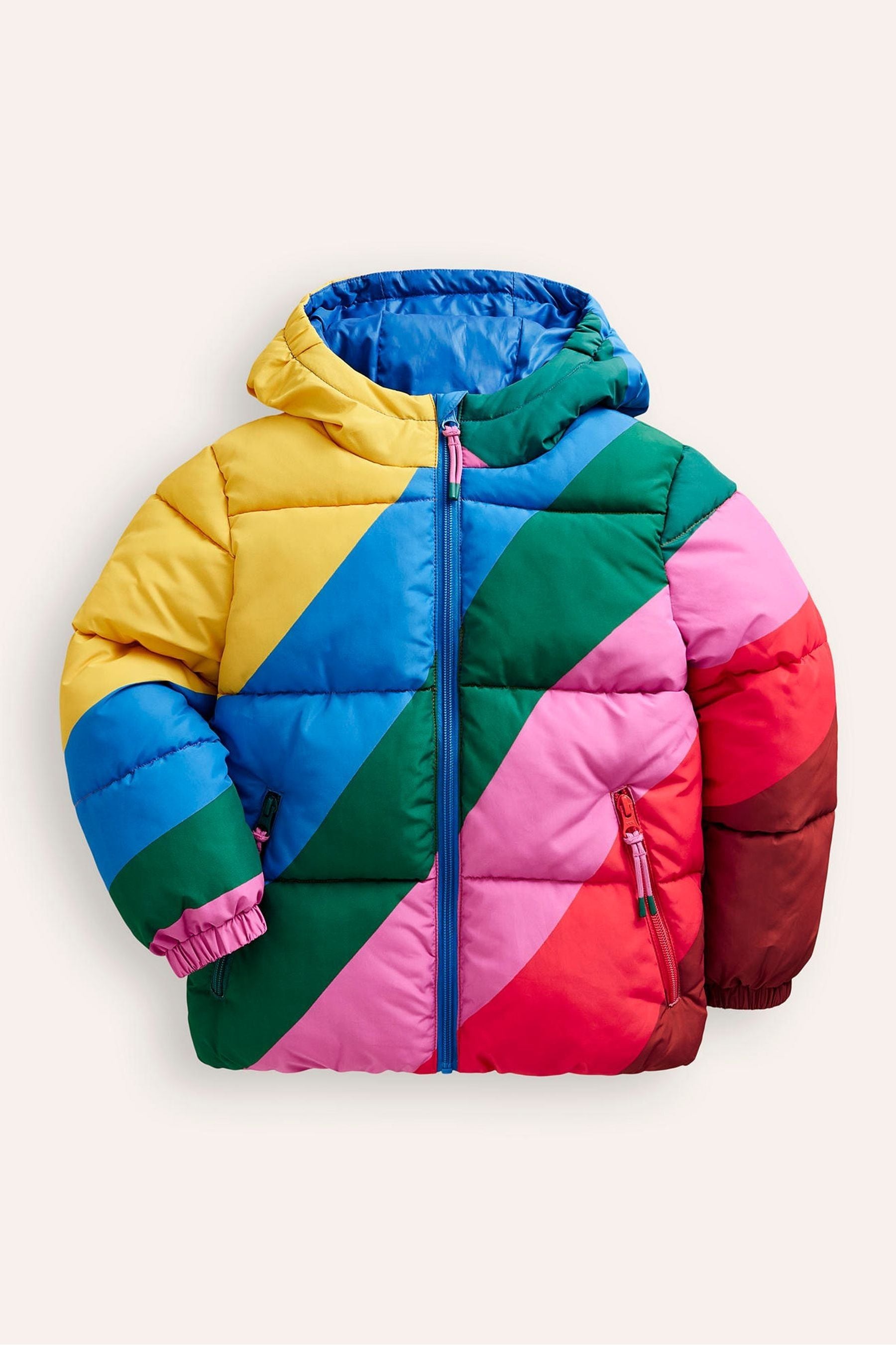 Buy Boden Pink Rainbow Fun Padded Coat from the Next UK online shop