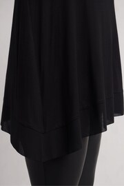 Live Unlimited Black Curve Jersey Asymmetric Chiffon Hem Top - Image 4 of 5