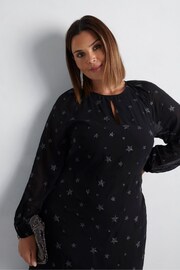 Live Unlimited Black Star Embroidered Dress - Image 6 of 8