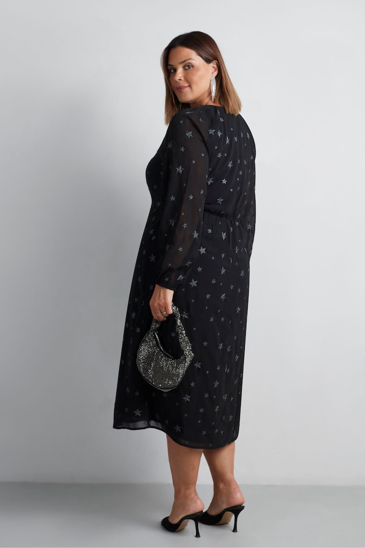 Live Unlimited Black Star Embroidered Dress - Image 8 of 8