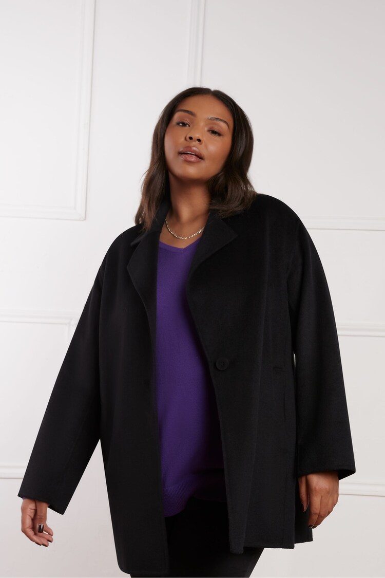 Live Unlimited Black Curve Wool Blend Double Faced Short Coat - Image 1 of 1