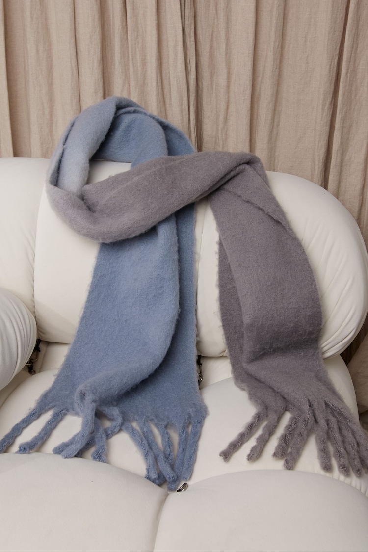 Live Unlimited Grey Curve Ombre Fluffy Scarf - Image 1 of 1