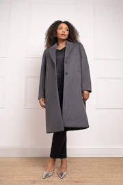 Live Unlimited Grey Curve Wool Blend Long Tailored Coat - Image 1 of 1