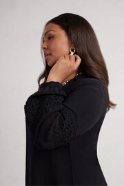 Live Unlimited Black Curve Petite Lace Detail Long Sleeve Dress - Image 2 of 6