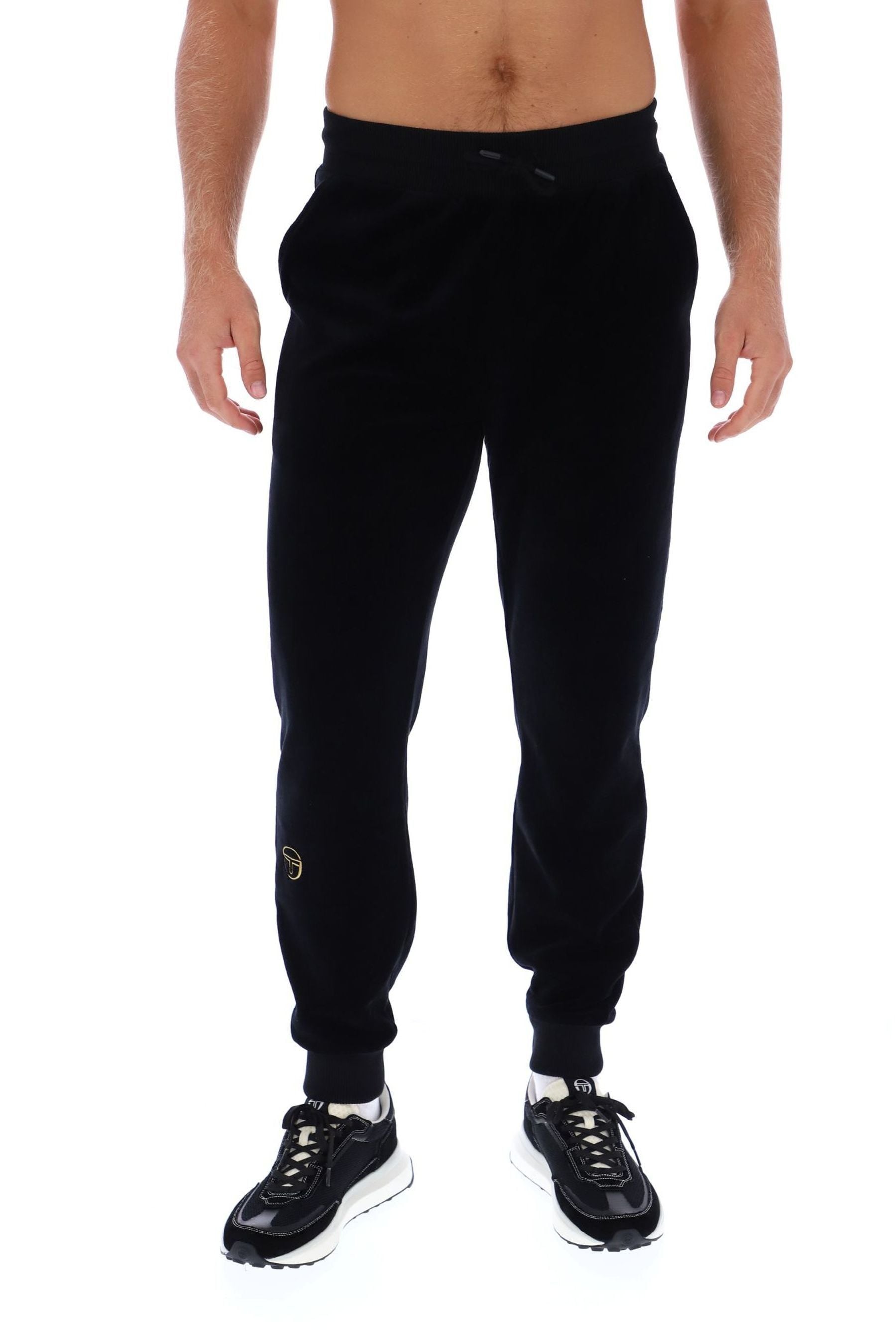 Black velour joggers mens outlet