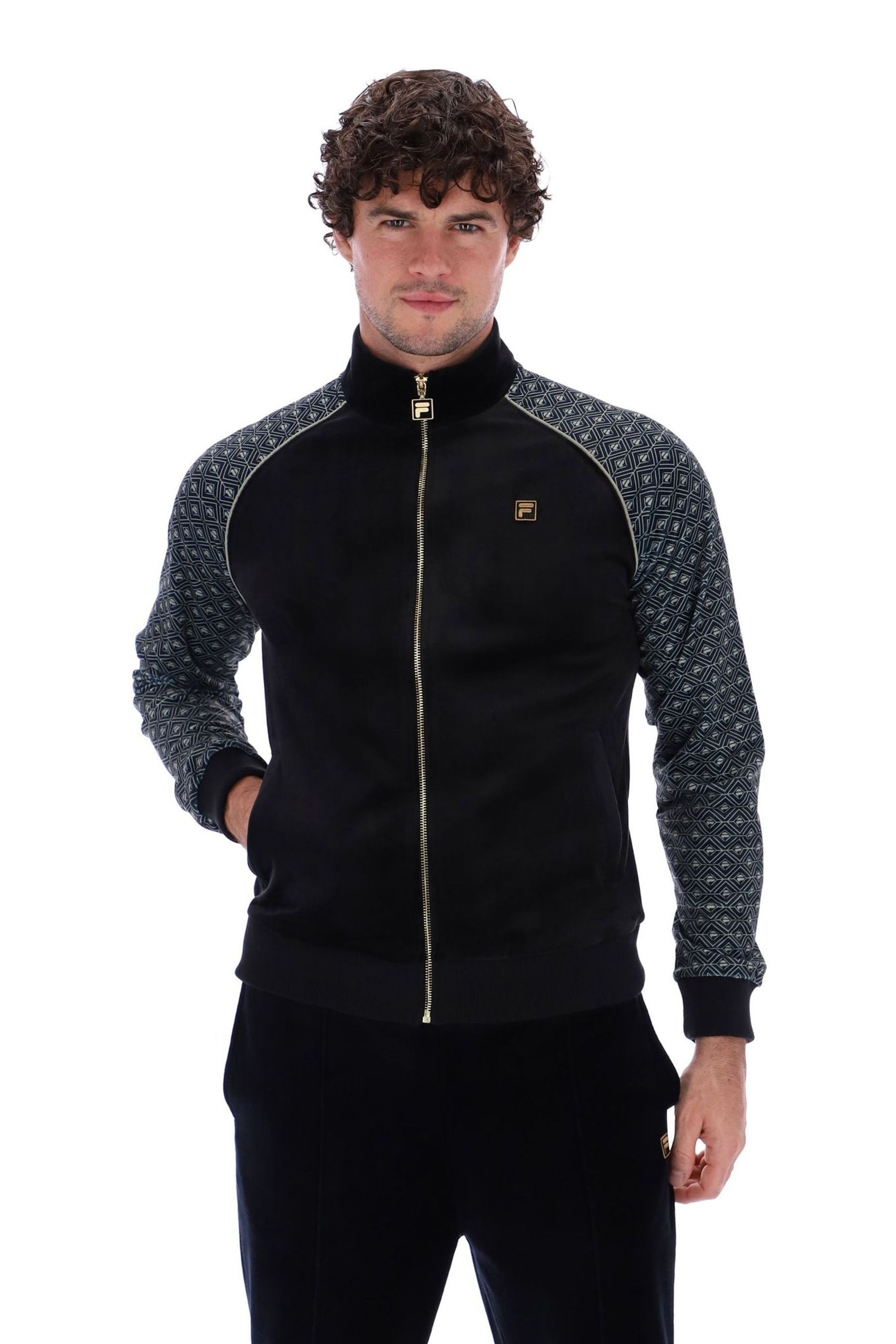 Buy Fila Black Albero Velour Track Jacket from the Next UK online shop