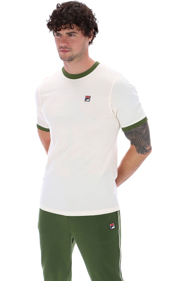 Fila Cream Marconi Ringer 100% Cotton T-Shirt - Image 1 of 5