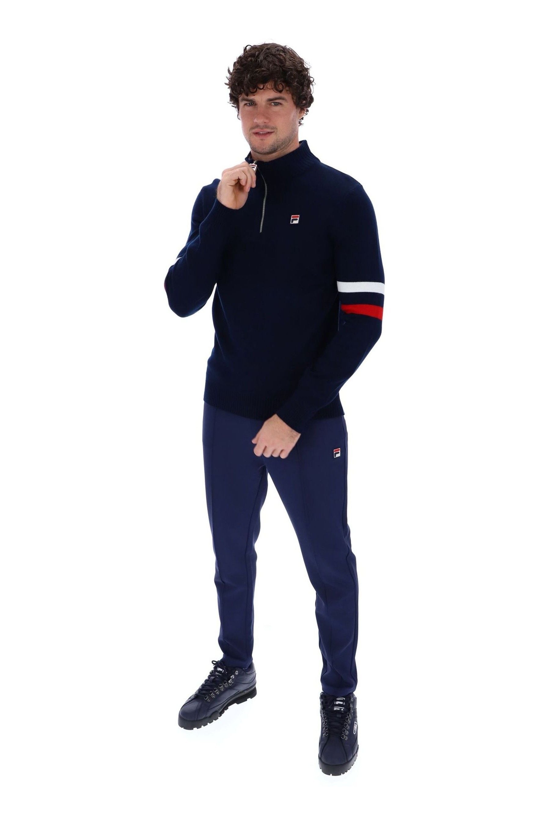 Buy Fila Blue Harrison Knitted 1 4 Zip Jumper from Next Canada