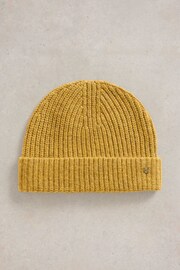 White Stuff Yellow Albie Rib Knit Beanie - Image 1 of 2