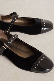 White Stuff Black Loral Stud Mary Jane Shoes - Image 4 of 4