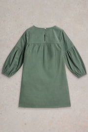 White Stuff Green 100% Organic Cotton Embroidered Needlecord Dress - Image 2 of 3