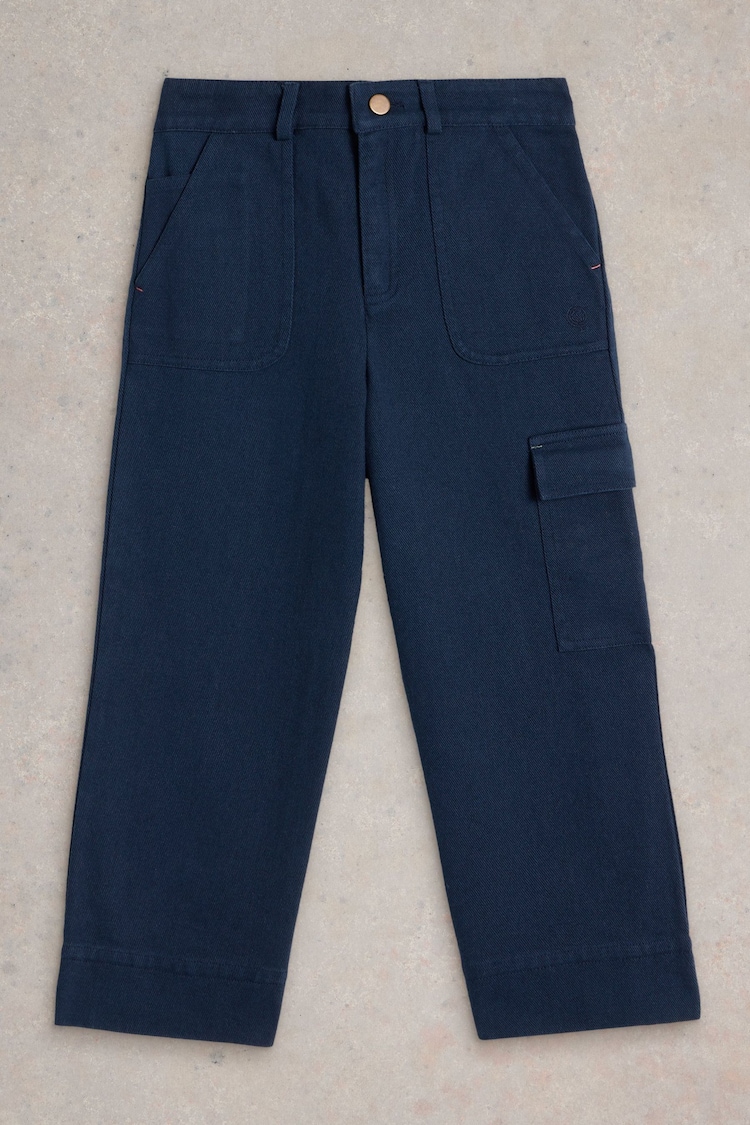 White Stuff Blue 100% Cotton Mabel Twill Trousers - Image 1 of 3