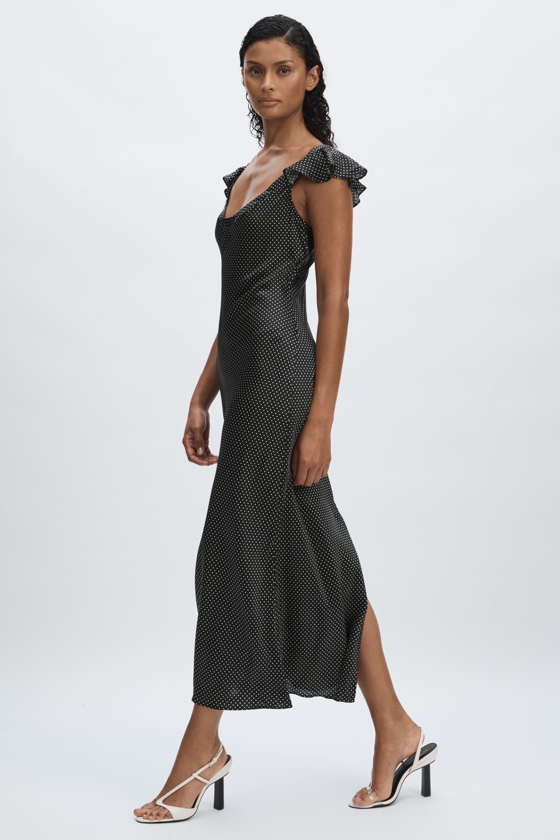 Polka dot dress silk cheap