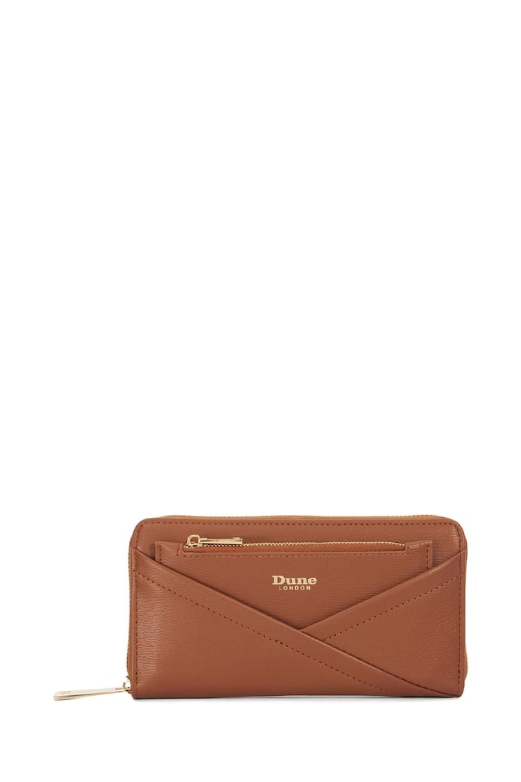 Dune London Brown Kelbey Zip Around Long Purse - Image 1 of 4