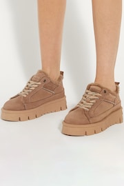 Dune London Brown Estha Lace Up Trainers - Image 1 of 6