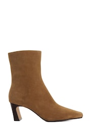 Dune London Brown Obriele Angled Heel Pull On Boots - Image 2 of 6