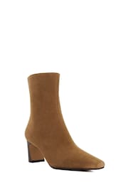 Dune London Brown Obriele Angled Heel Pull On Boots - Image 3 of 6