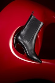 Dune London Black Odele Angle Midi Heel Ankle Boots - Image 2 of 7