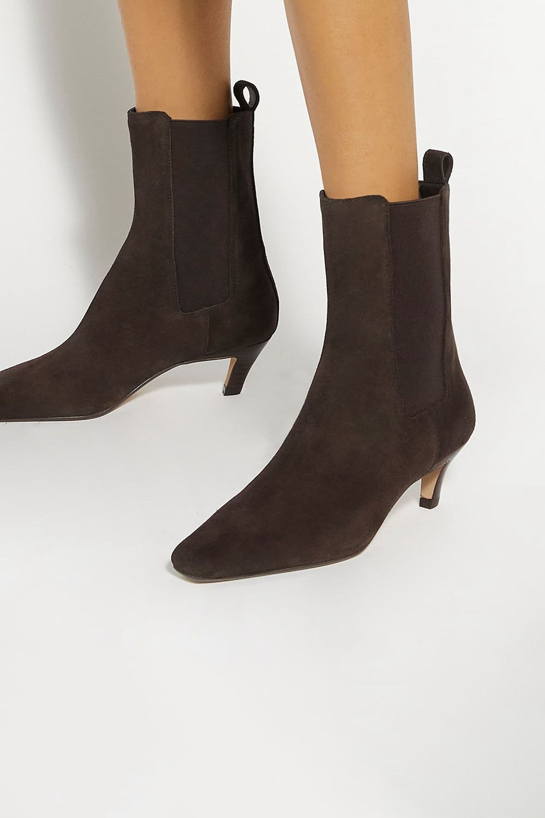 Buy Dune London Brown Chrome Odele Angle Midi Heel Ankle Boots from Next Luxembourg