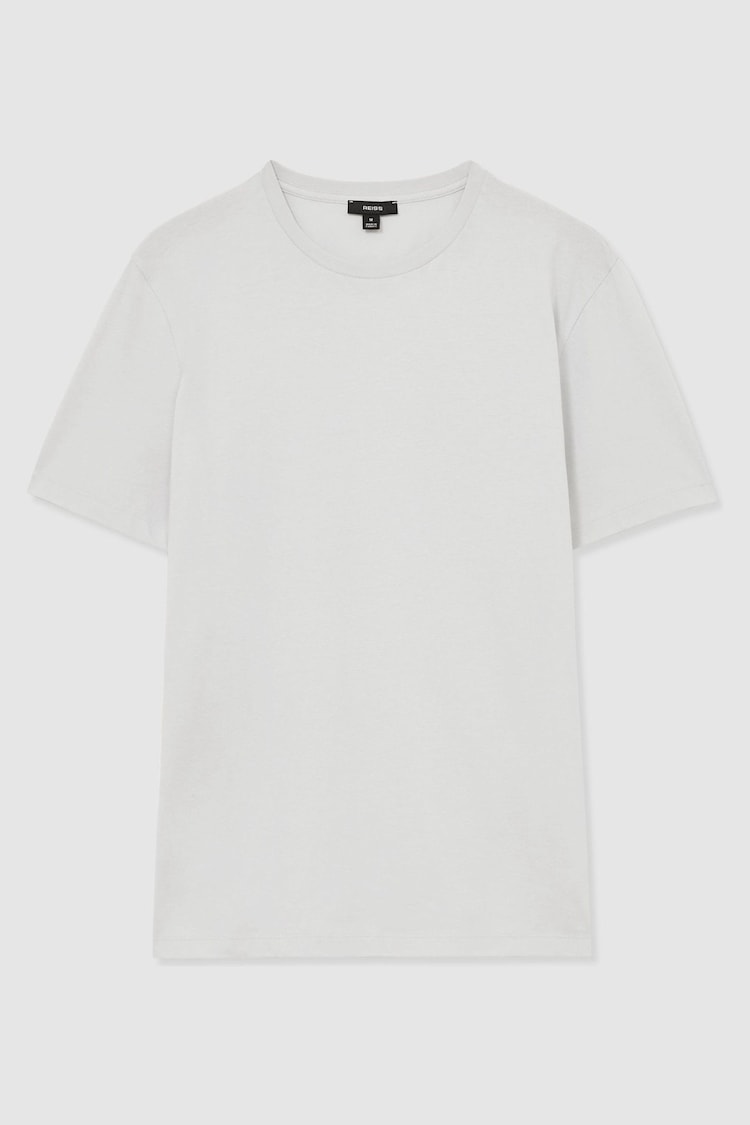 Reiss Mint Blue Bless 100% Cotton-Jersey Crew Neck T-Shirt - Image 2 of 7