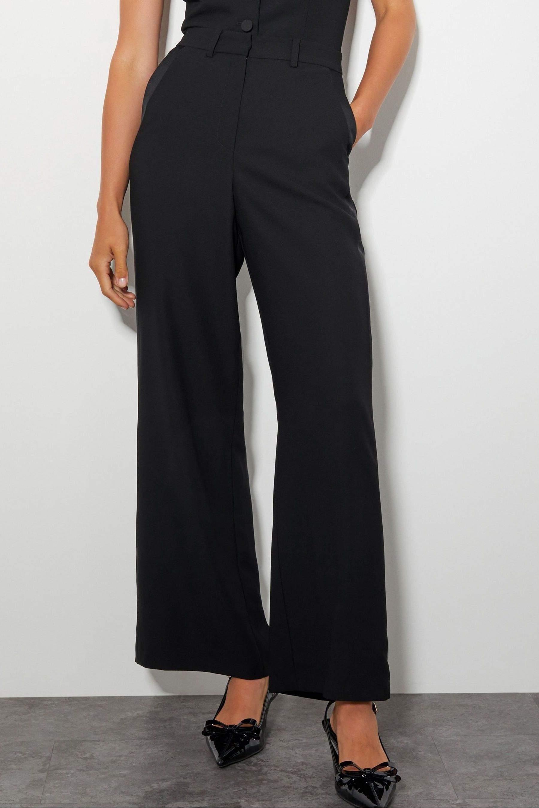 Buy Monsoon Black Ava Tuxedo Wide Leg Trousers from Next United Arab Emirates