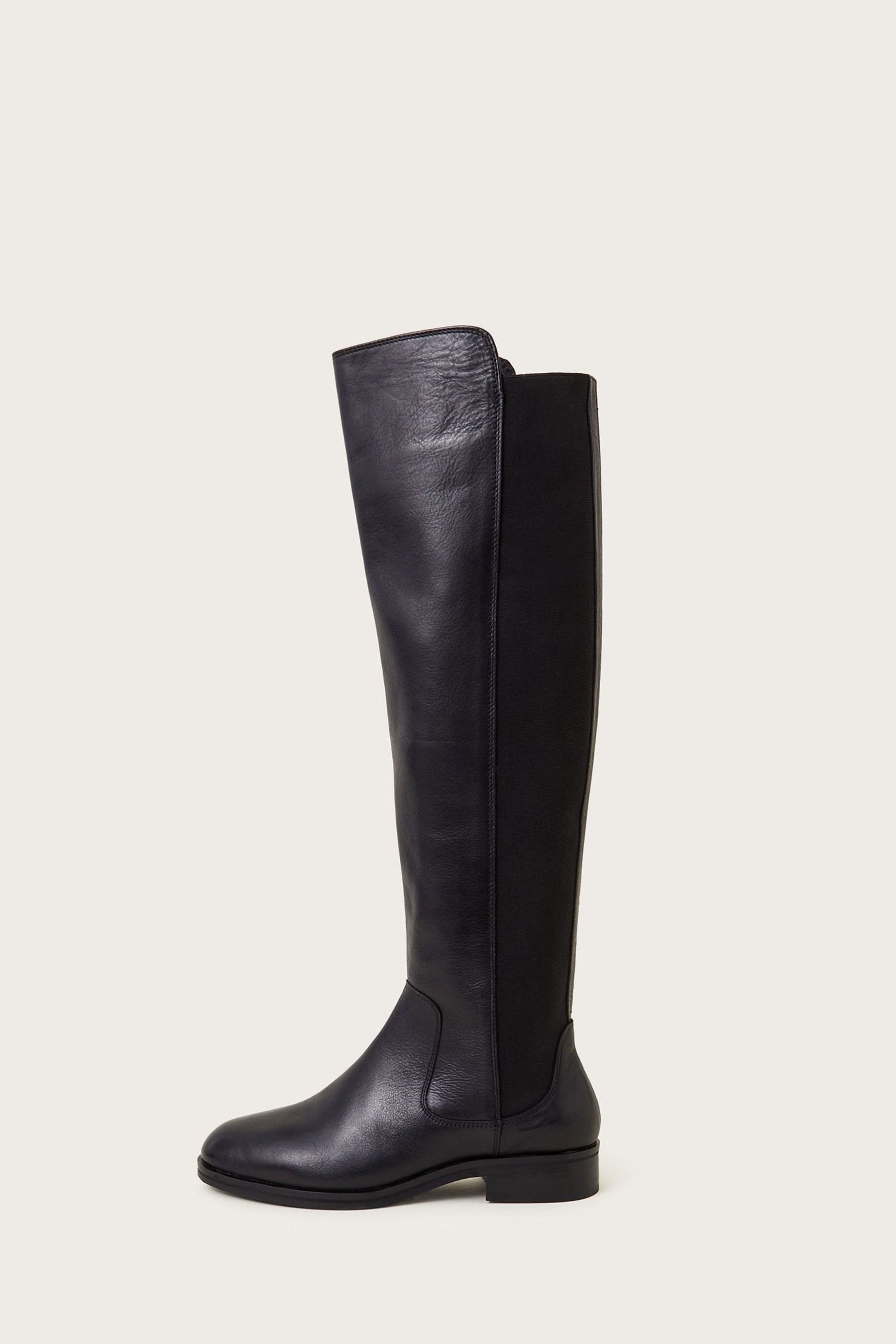 Monsoon Black Una Leather Knee High Boots