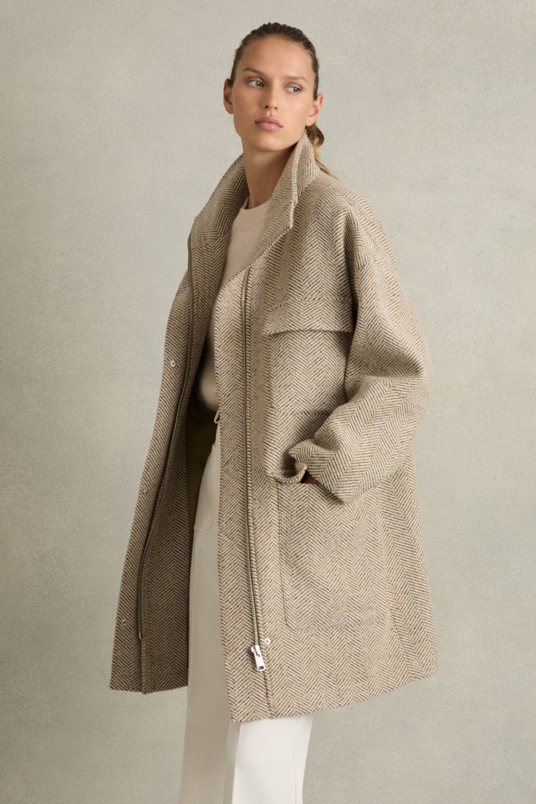 Wool herringbone coat 2025