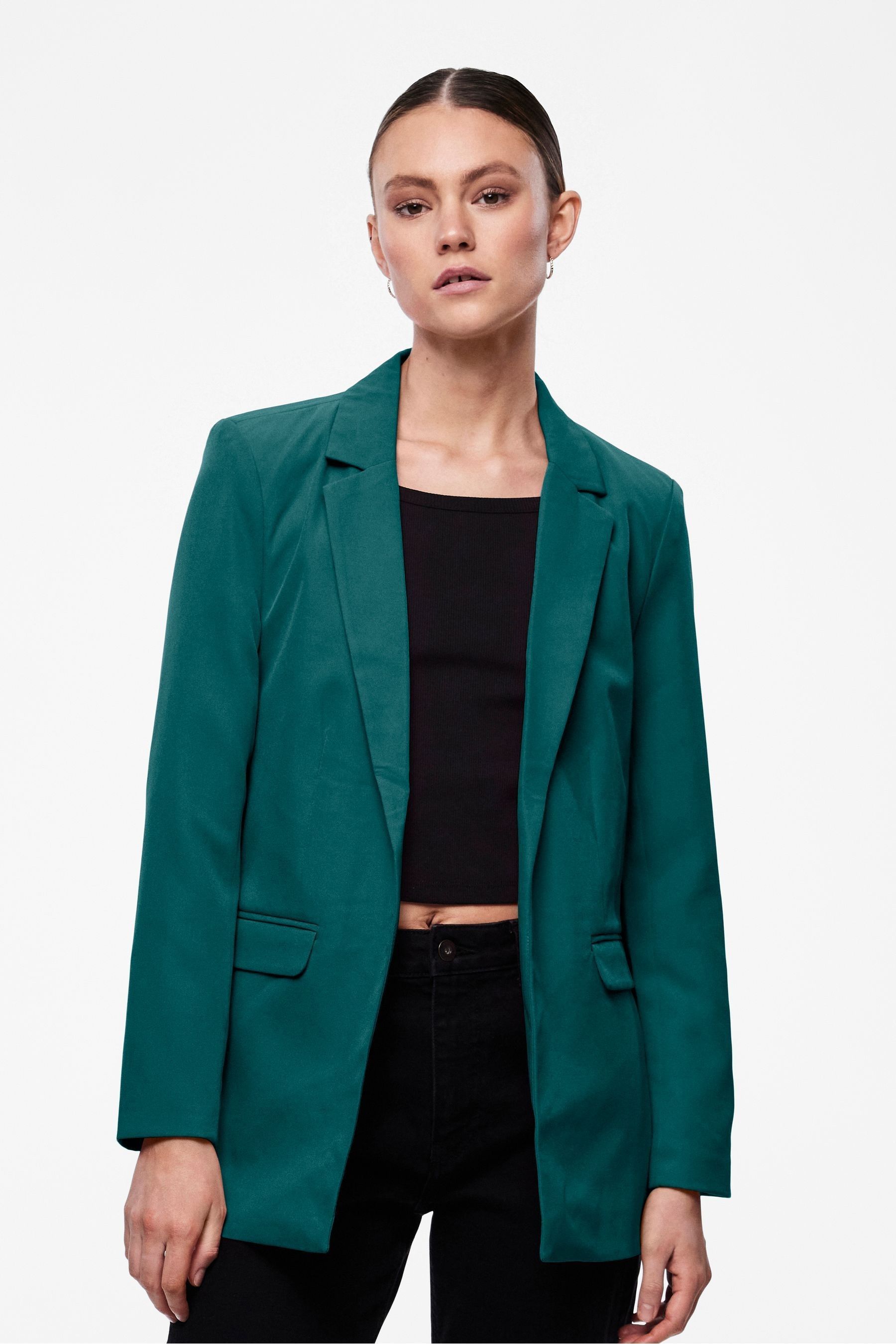 PIECES Green Relaxed Fit Blazer
