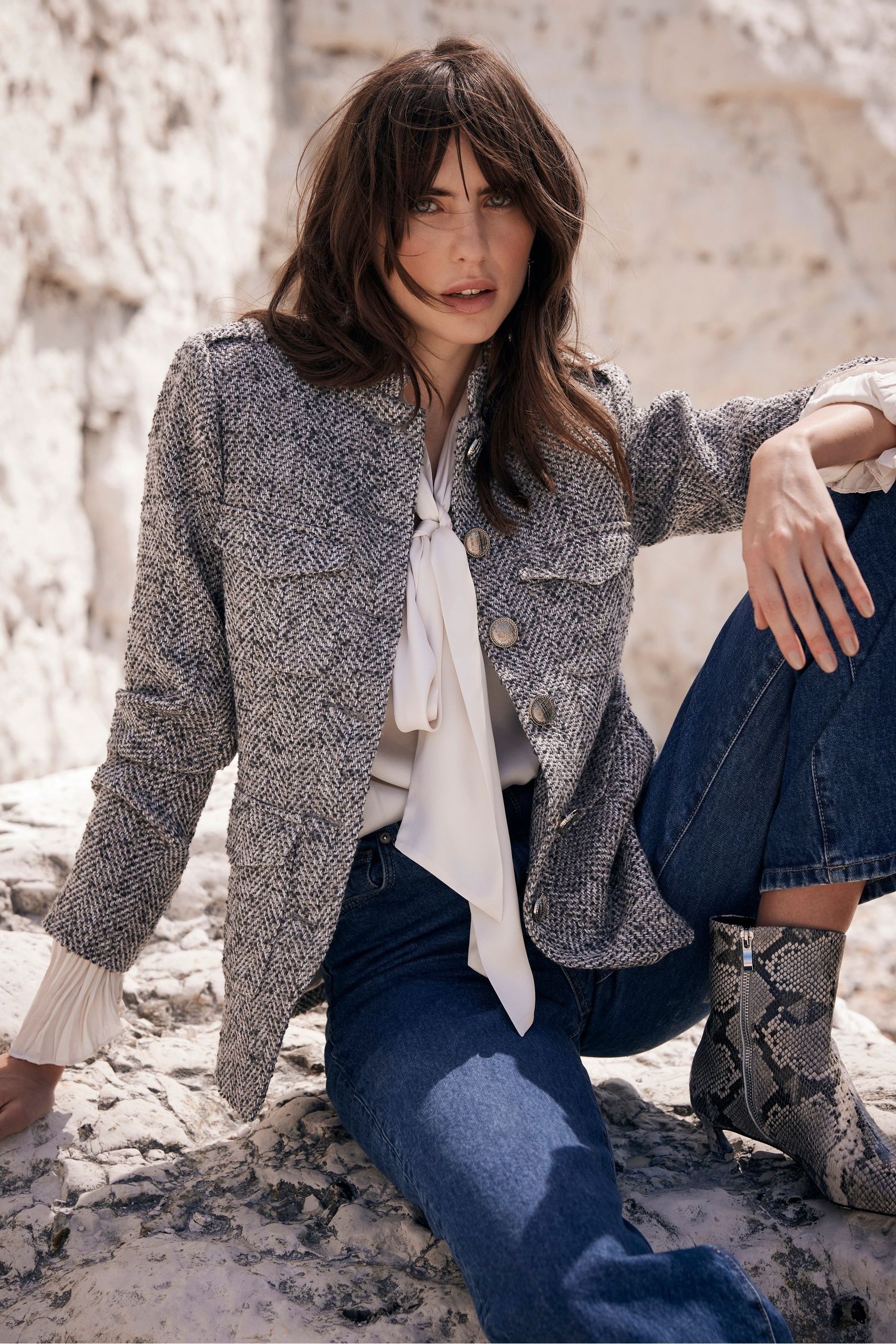 Mint velvet grey jacket shop
