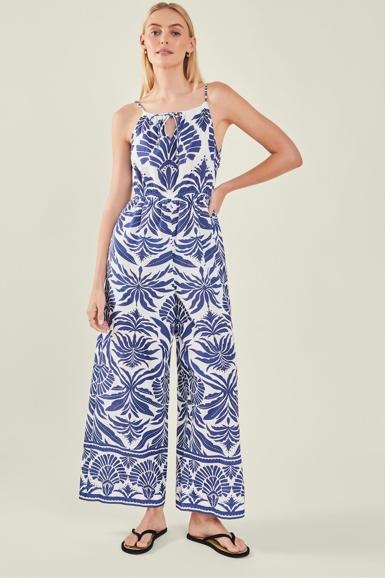 Accessorize Sleeveless 100% Cotton Ornamental Print Jumpsuit - Bild 1 von 4