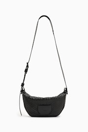 AllSaints Black Madea Snake Effect Cross-Body Bag - Image 1 of 6